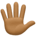 🖐🏾 hand with fingers splayed: medium-dark skin tone display on Facebook